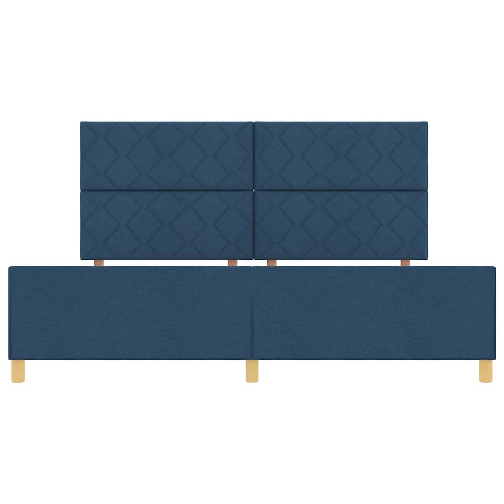 Rám Postele S Čelo Modrá 200 X 200 Cm Textil