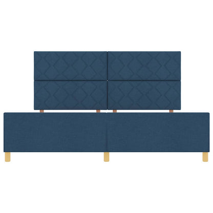 Rám Postele S Čelo Modrá 200 X 200 Cm Textil