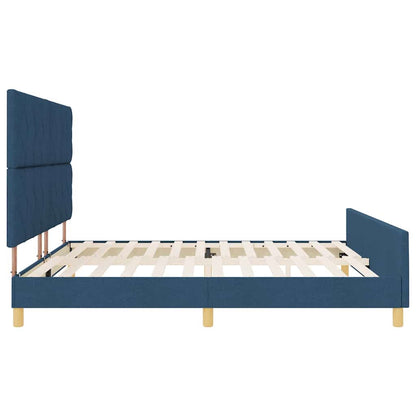 Rám Postele S Čelo Modrá 200 X 200 Cm Textil