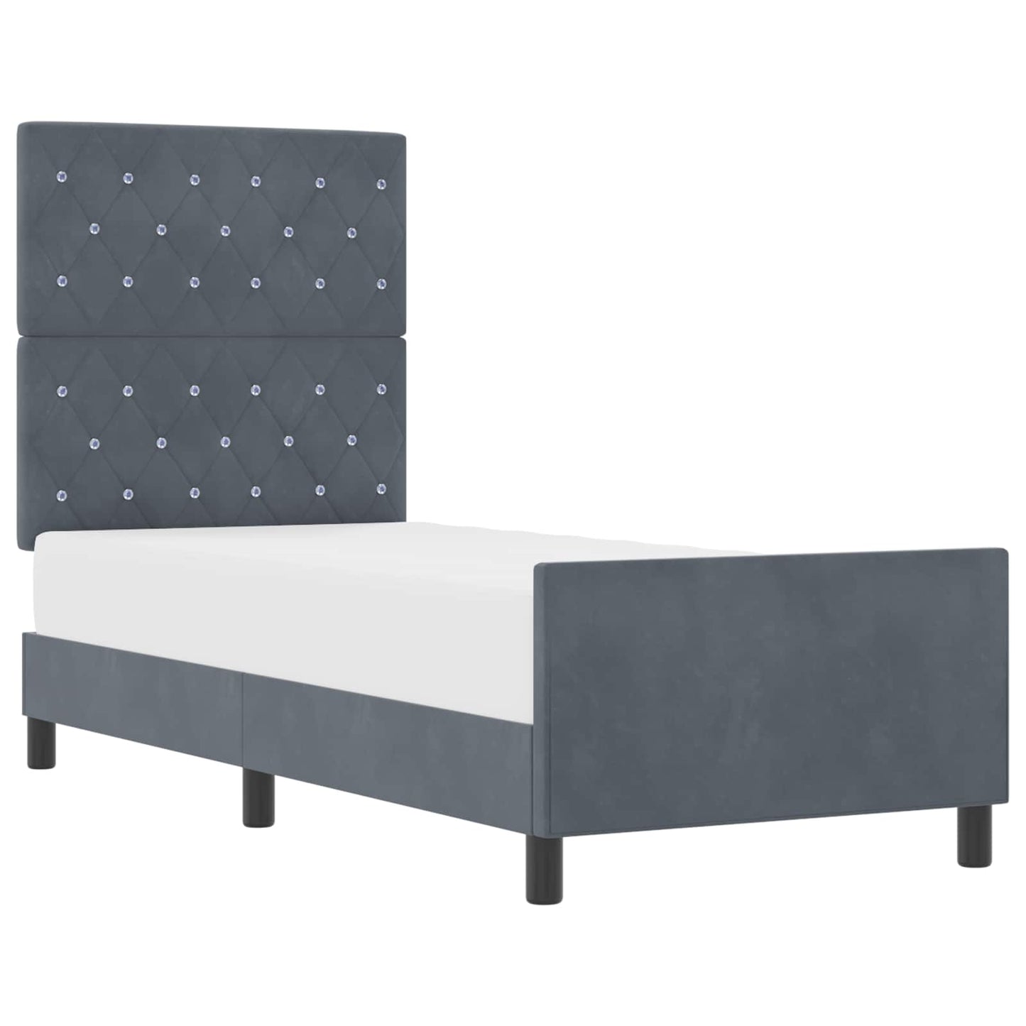 Postel S Boxspringem S Čelo Tmavě Šedá 80 X 200 Cm Samet
