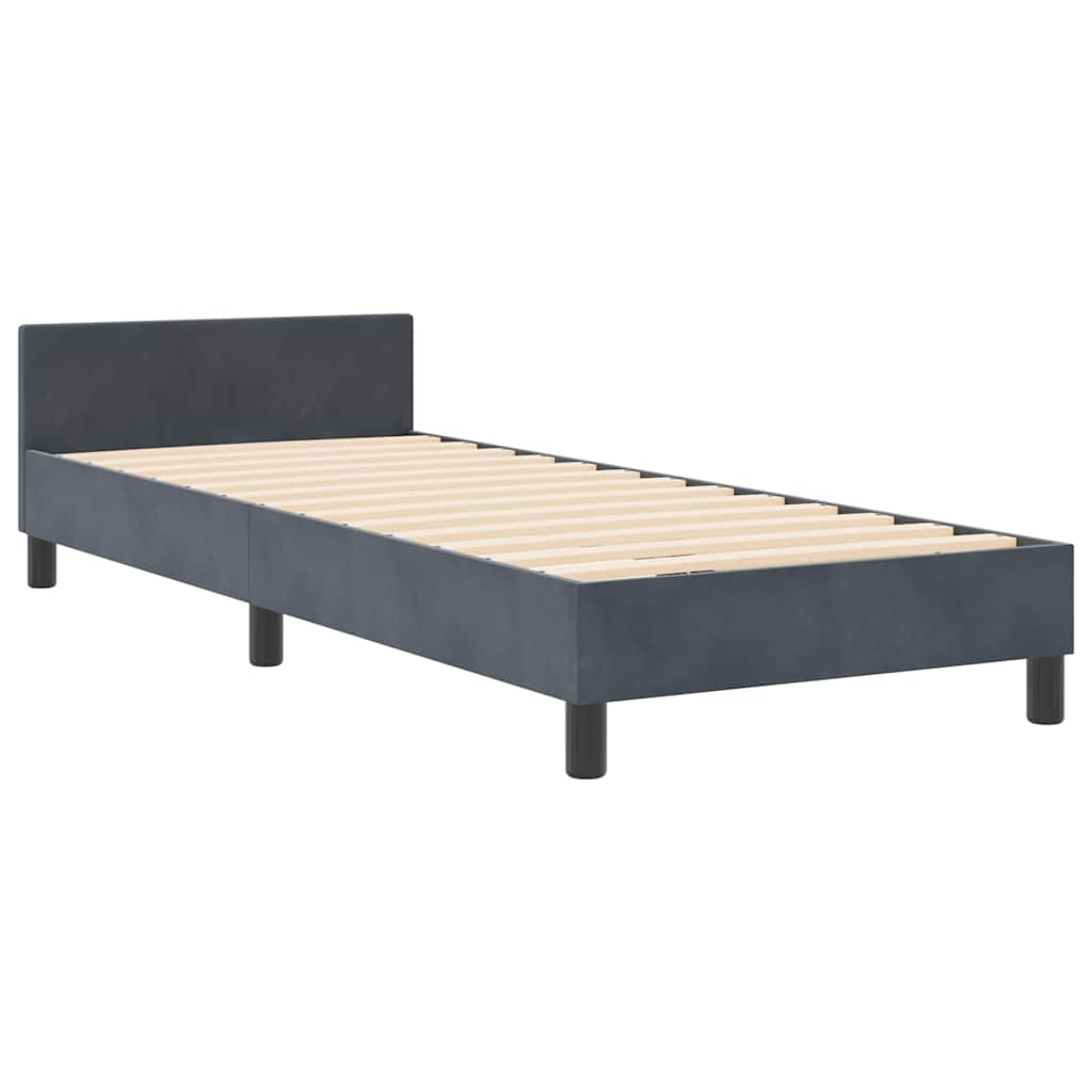 Postel S Boxspringem S Čelo Tmavě Šedá 80 X 200 Cm Samet