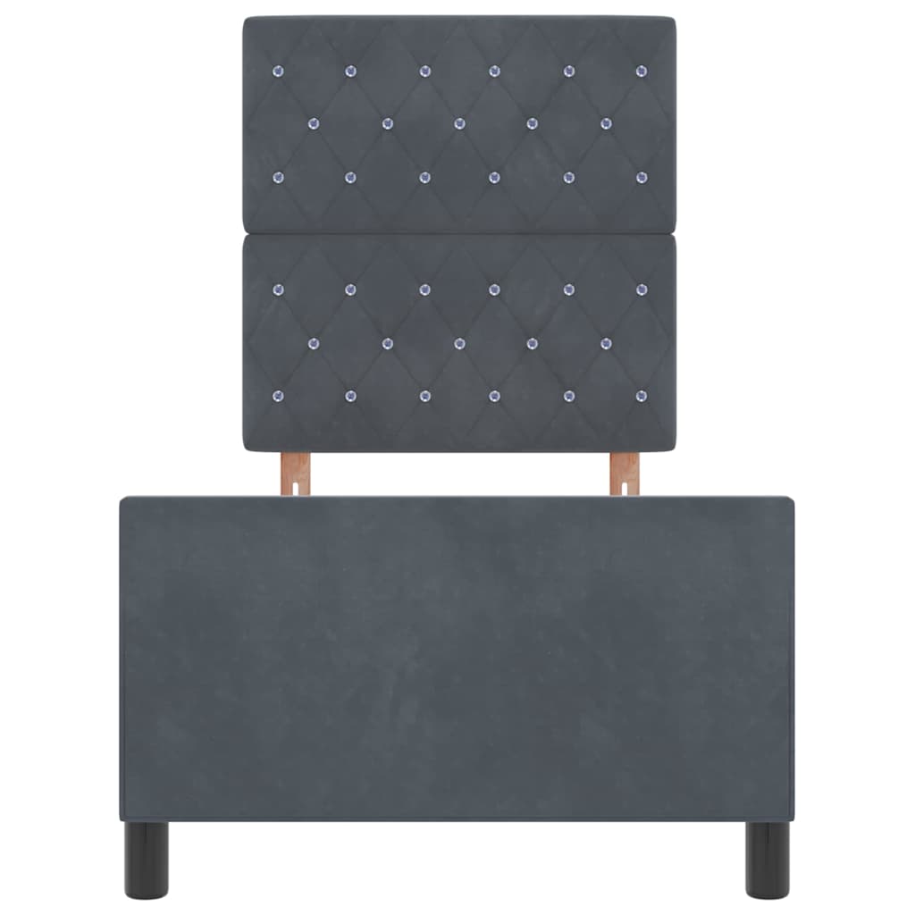 Postel S Boxspringem S Čelo Tmavě Šedá 80 X 200 Cm Samet