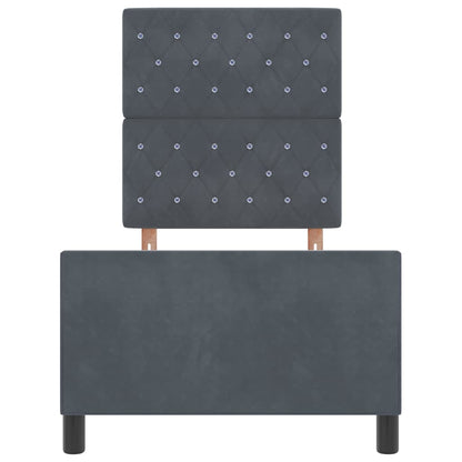Postel S Boxspringem S Čelo Tmavě Šedá 80 X 200 Cm Samet