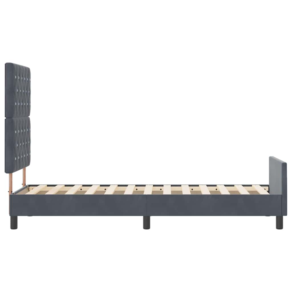 Postel S Boxspringem S Čelo Tmavě Šedá 80 X 200 Cm Samet