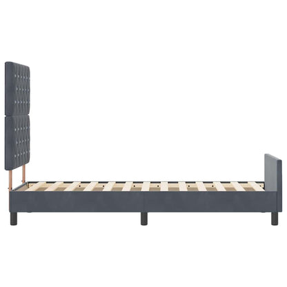 Postel S Boxspringem S Čelo Tmavě Šedá 80 X 200 Cm Samet