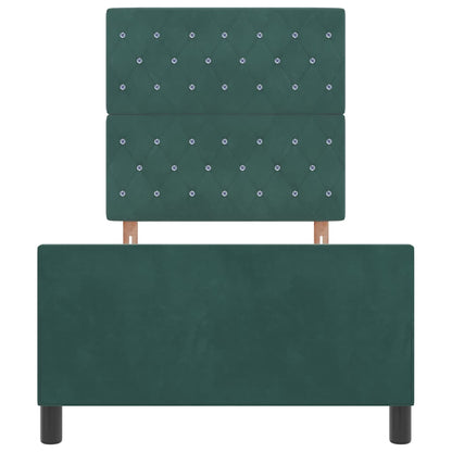 Postel S Boxspringem S Čelo Tmavě Zelená 100 X 200 Cm Samet