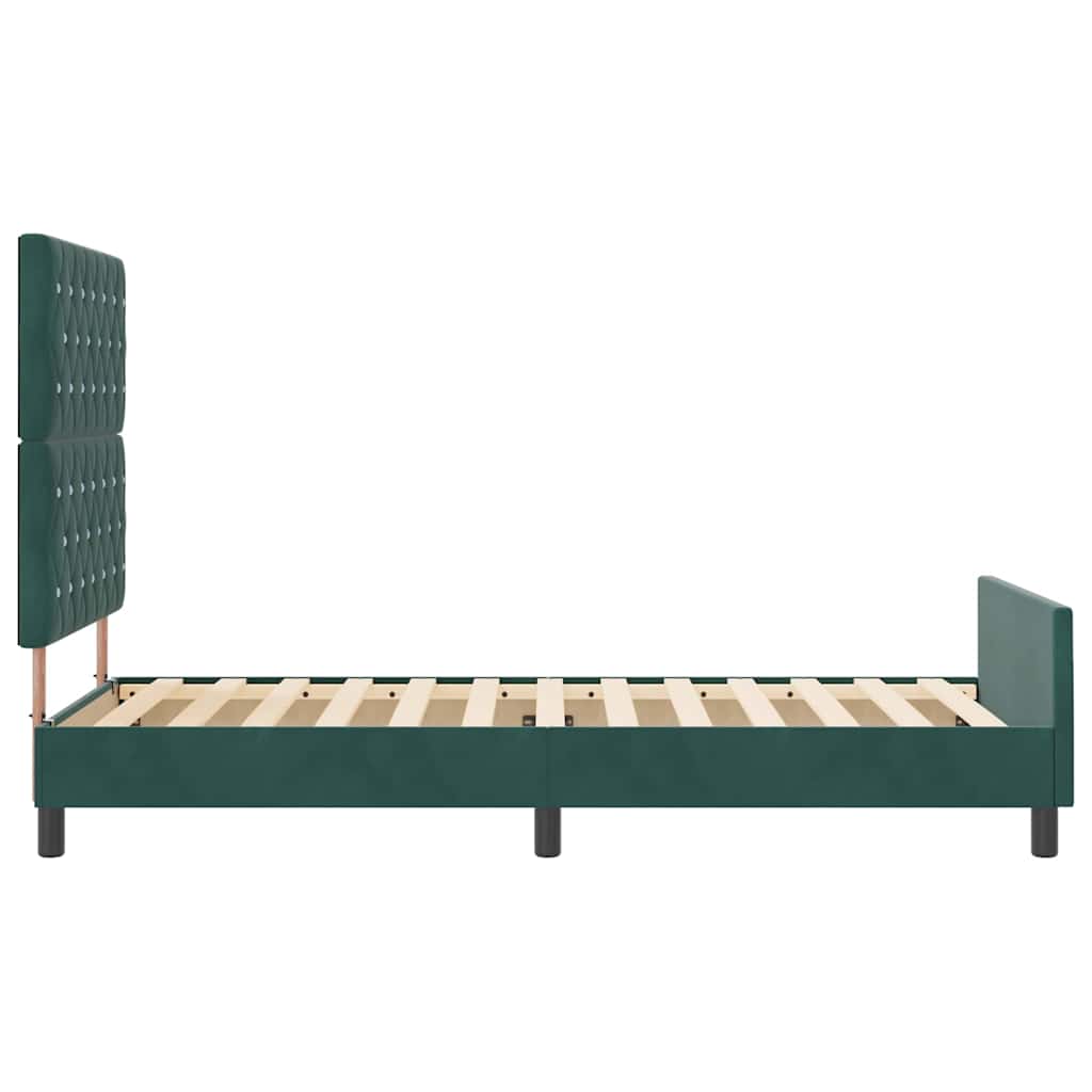 Postel S Boxspringem S Čelo Tmavě Zelená 100 X 200 Cm Samet