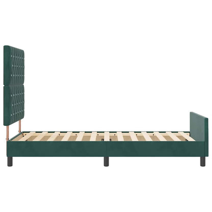 Postel S Boxspringem S Čelo Tmavě Zelená 100 X 200 Cm Samet