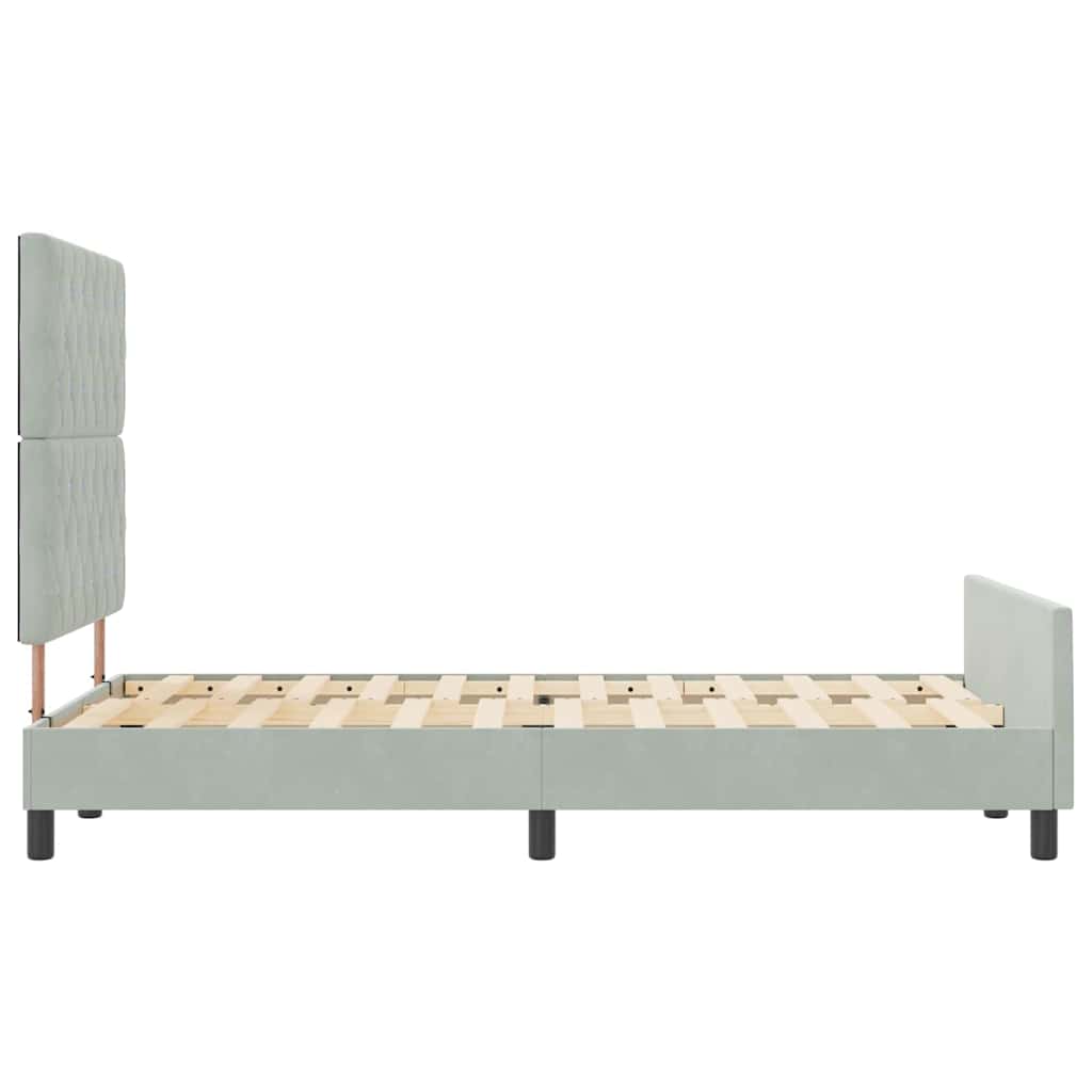 Postel S Boxspringem S Čelo Světle Šedá 120 X 200 Cm Samet