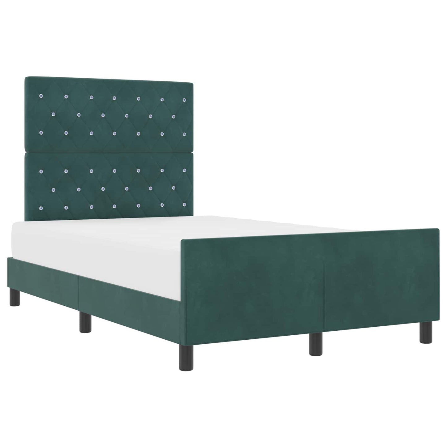 Postel S Boxspringem S Čelo Tmavě Zelená 120 X 200 Cm Samet