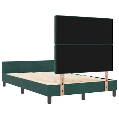 Postel S Boxspringem S Čelo Tmavě Zelená 120 X 200 Cm Samet