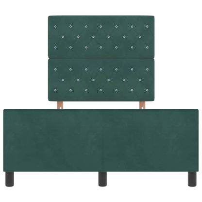 Postel S Boxspringem S Čelo Tmavě Zelená 120 X 200 Cm Samet