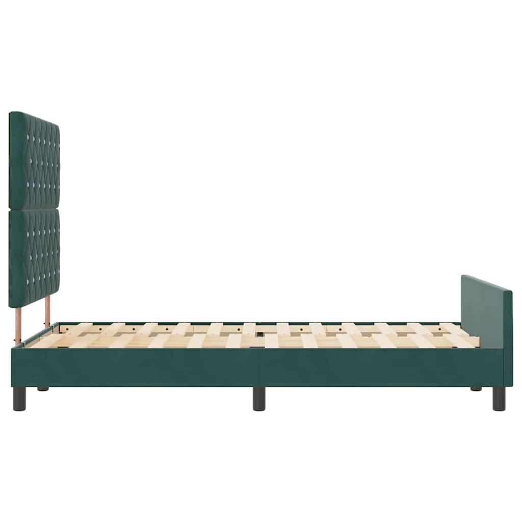 Postel S Boxspringem S Čelo Tmavě Zelená 120 X 200 Cm Samet