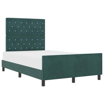 Postel S Boxspringem S Čelo Tmavě Zelená 120 X 200 Cm Samet