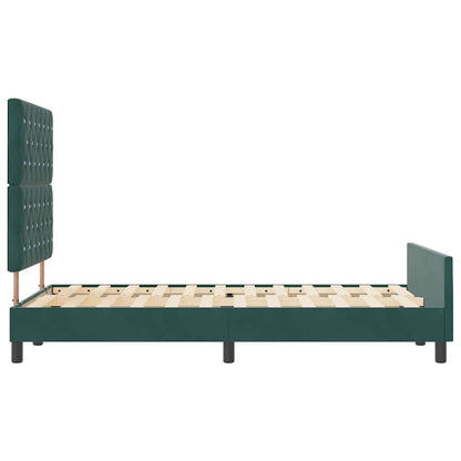 Postel S Boxspringem S Čelo Tmavě Zelená 120 X 200 Cm Samet