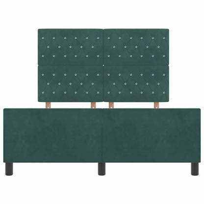 Postel S Boxspringem S Čelo Tmavě Zelená 140 X 190 Cm Samet