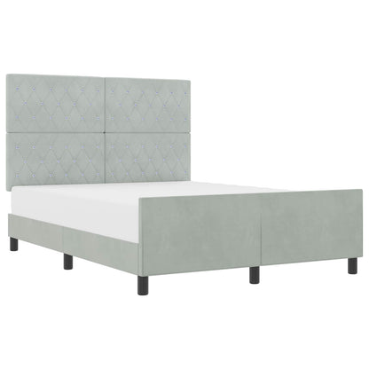 Postel S Boxspringem S Čelo Světle Šedá 160 X 200 Cm Samet