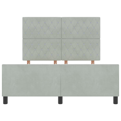 Postel S Boxspringem S Čelo Světle Šedá 160 X 200 Cm Samet