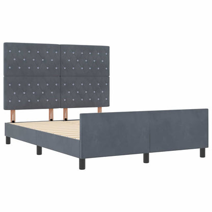 Postel S Boxspringem S Čelo Tmavě Šedá 160 X 200 Cm Samet