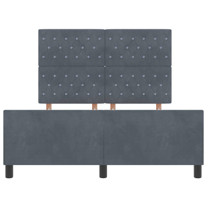Postel S Boxspringem S Čelo Tmavě Šedá 160 X 200 Cm Samet