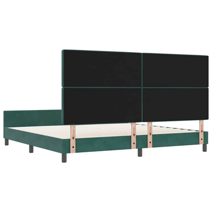Postel S Boxspringem S Čelo Tmavě Zelená 200 X 200 Cm Samet