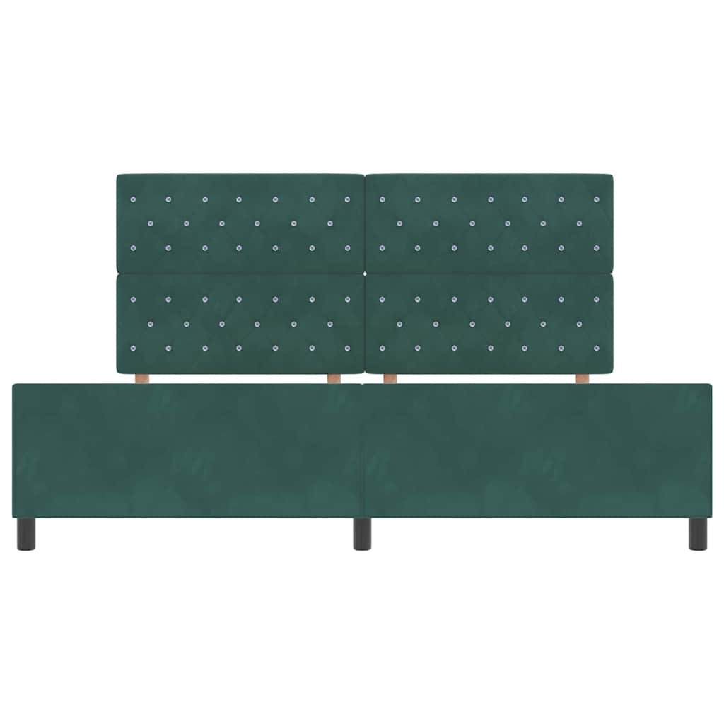 Postel S Boxspringem S Čelo Tmavě Zelená 200 X 200 Cm Samet