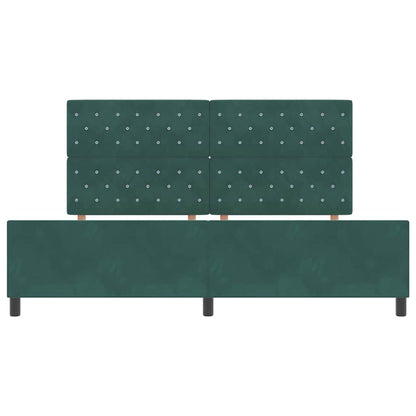 Postel S Boxspringem S Čelo Tmavě Zelená 200 X 200 Cm Samet