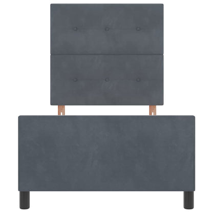 Postel S Boxspringem S Čelo Tmavě Šedá 90 X 200 Cm Samet