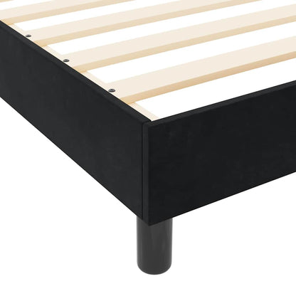 Postel S Boxspringem S Čelo Černá 90 X 200 Cm Samet