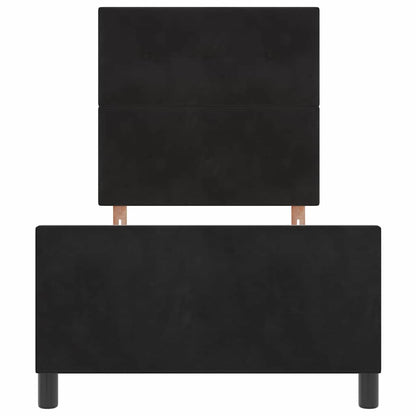 Postel S Boxspringem S Čelo Černá 90 X 200 Cm Samet