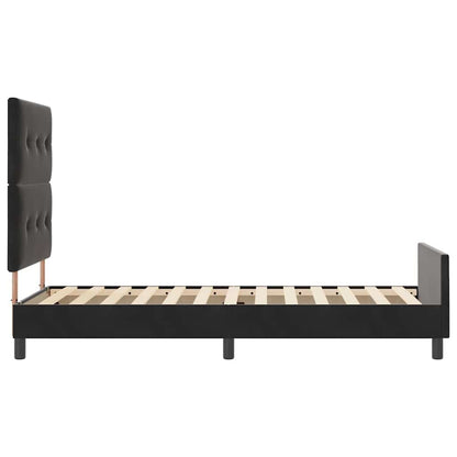Postel S Boxspringem S Čelo Černá 90 X 200 Cm Samet