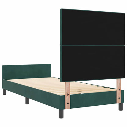 Postel S Boxspringem S Čelo Tmavě Zelená 90 X 200 Cm Samet