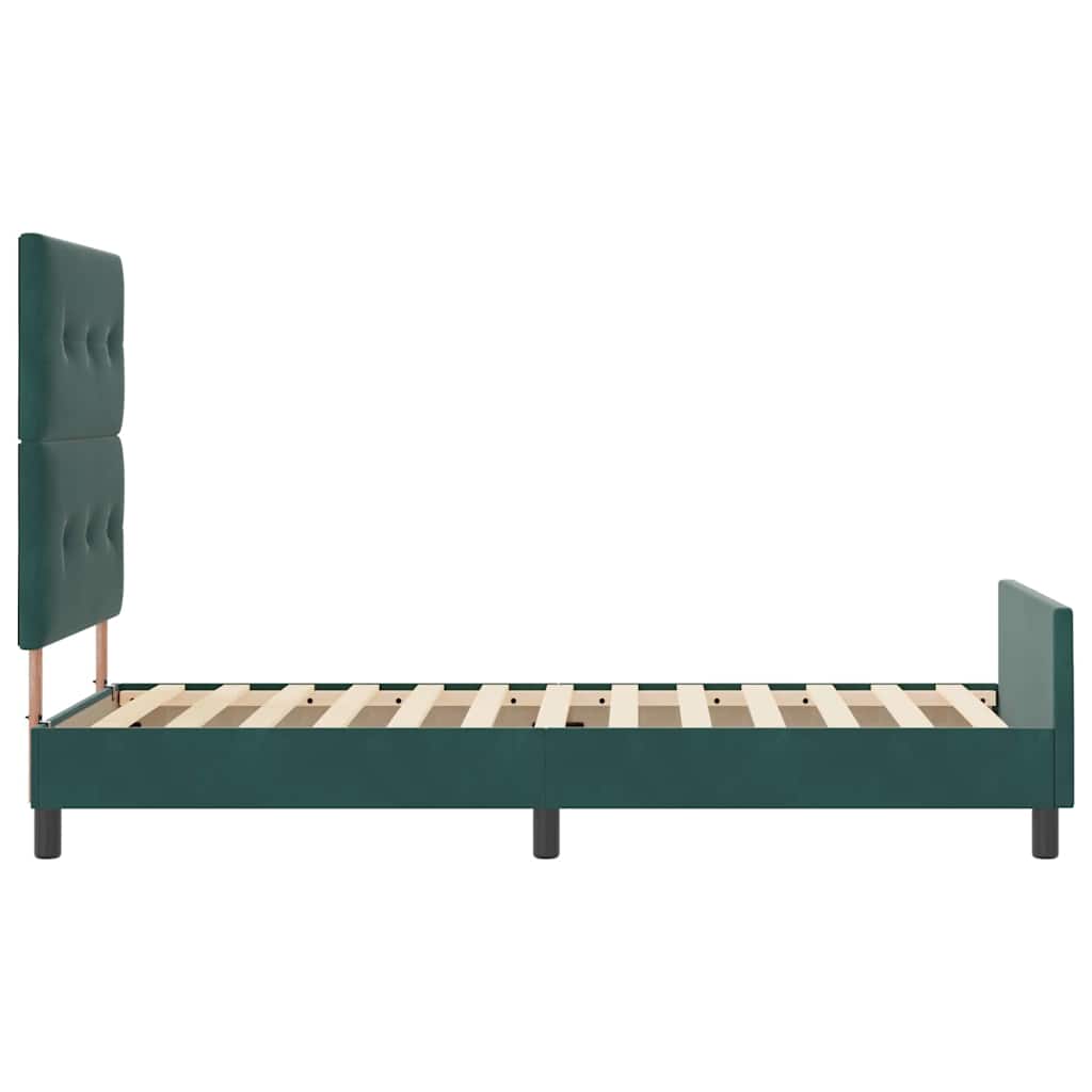Postel S Boxspringem S Čelo Tmavě Zelená 90 X 200 Cm Samet