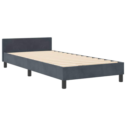 Postel S Boxspringem S Čelo Tmavě Šedá 100 X 200 Cm Samet