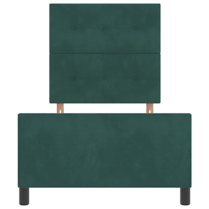 Postel S Boxspringem S Čelo Tmavě Zelená 100 X 200 Cm Samet