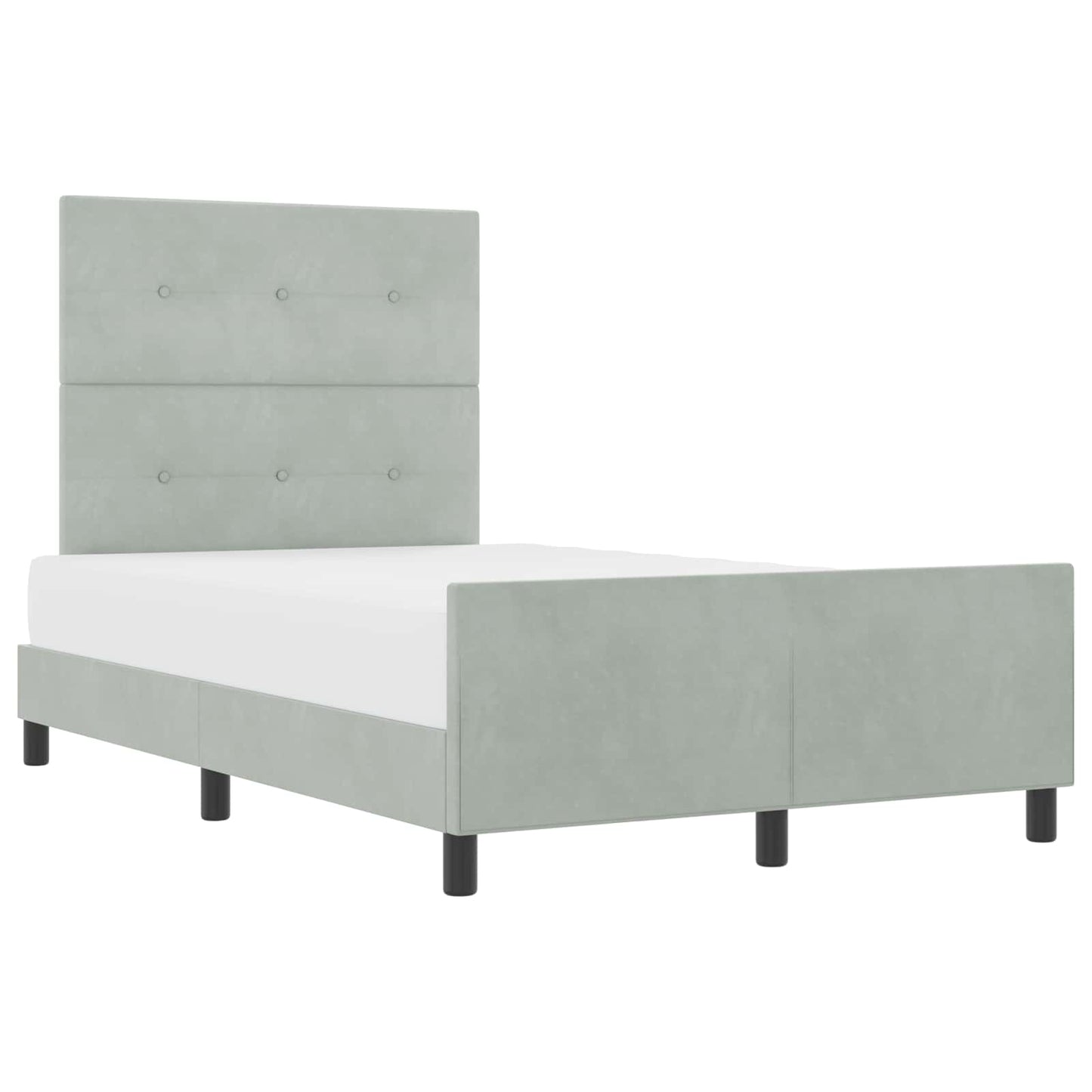 Postel S Boxspringem S Čelo Světle Šedá 120 X 190 Cm Samet