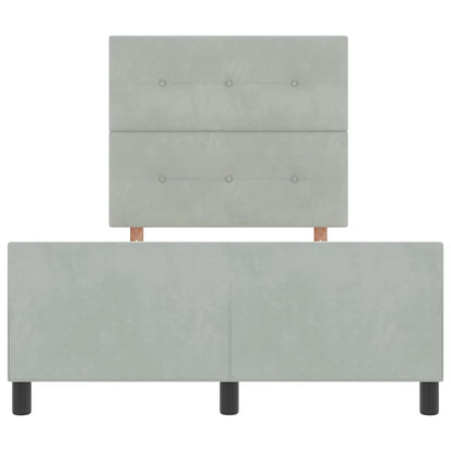 Postel S Boxspringem S Čelo Světle Šedá 120 X 190 Cm Samet