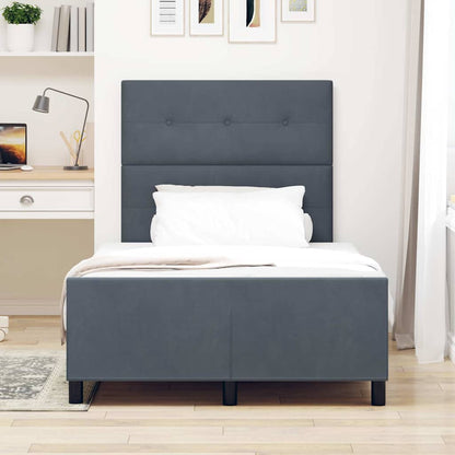 Postel S Boxspringem S Čelo Tmavě Šedá 120 X 190 Cm Samet