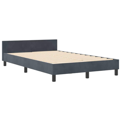 Postel S Boxspringem S Čelo Tmavě Šedá 120 X 190 Cm Samet
