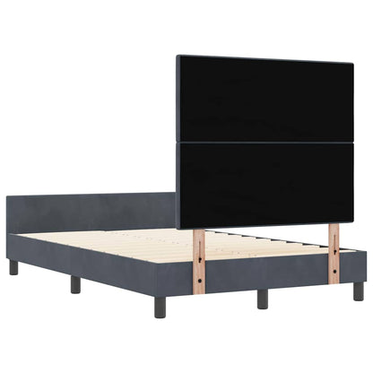 Postel S Boxspringem S Čelo Tmavě Šedá 120 X 190 Cm Samet