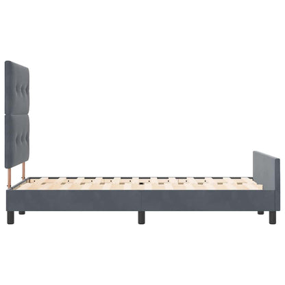 Postel S Boxspringem S Čelo Tmavě Šedá 120 X 190 Cm Samet