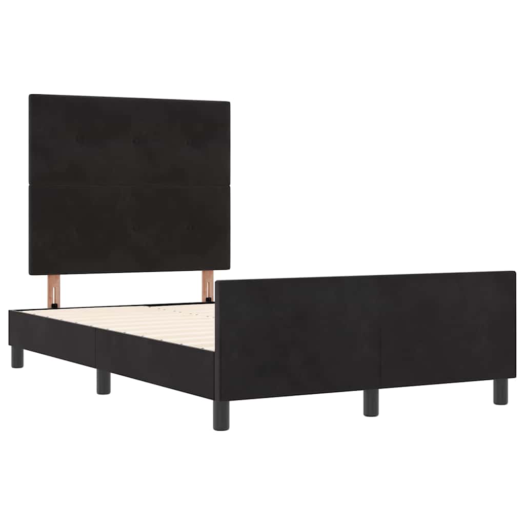 Postel S Boxspringem S Čelo Černá 120 X 190 Cm Samet