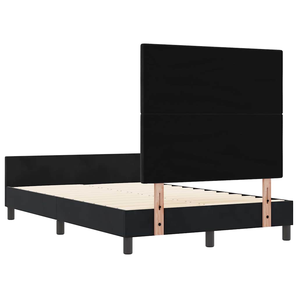 Postel S Boxspringem S Čelo Černá 120 X 190 Cm Samet