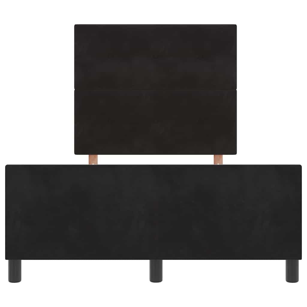 Postel S Boxspringem S Čelo Černá 120 X 190 Cm Samet