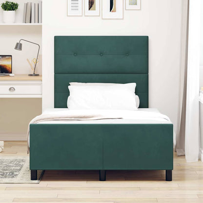 Postel S Boxspringem S Čelo Tmavě Zelená 120 X 190 Cm Samet