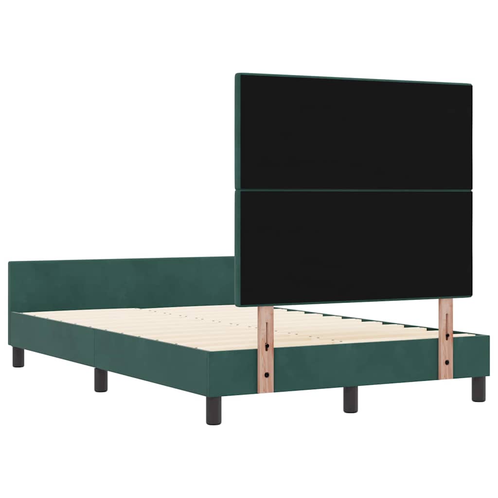 Postel S Boxspringem S Čelo Tmavě Zelená 120 X 190 Cm Samet