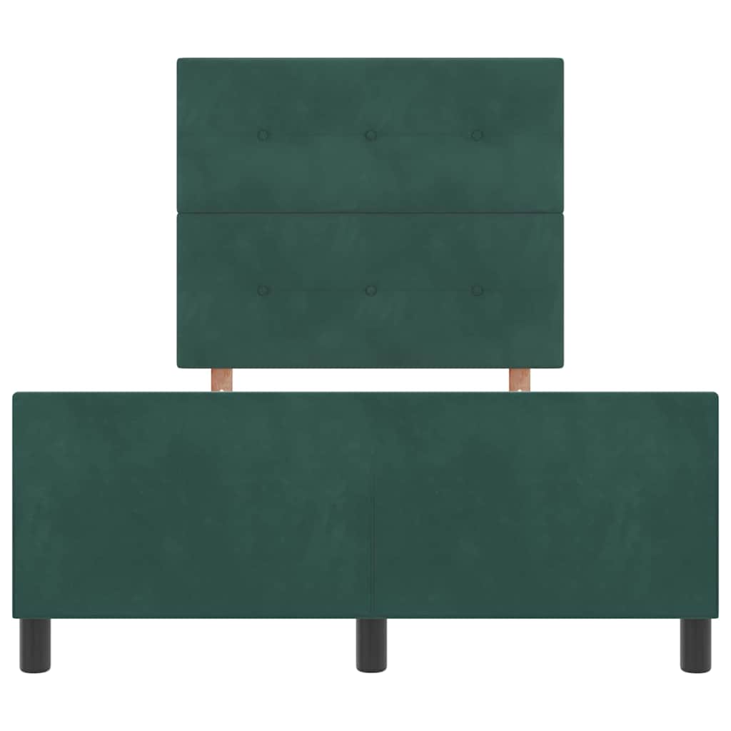 Postel S Boxspringem S Čelo Tmavě Zelená 120 X 190 Cm Samet