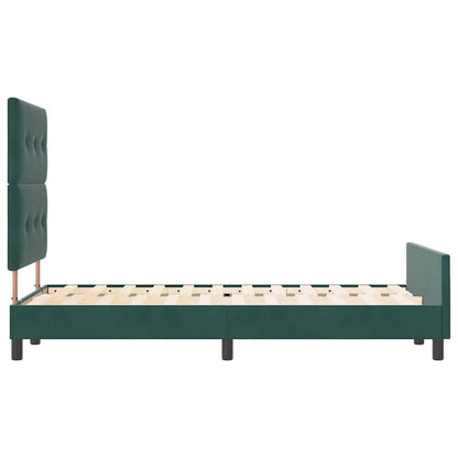 Postel S Boxspringem S Čelo Tmavě Zelená 120 X 190 Cm Samet