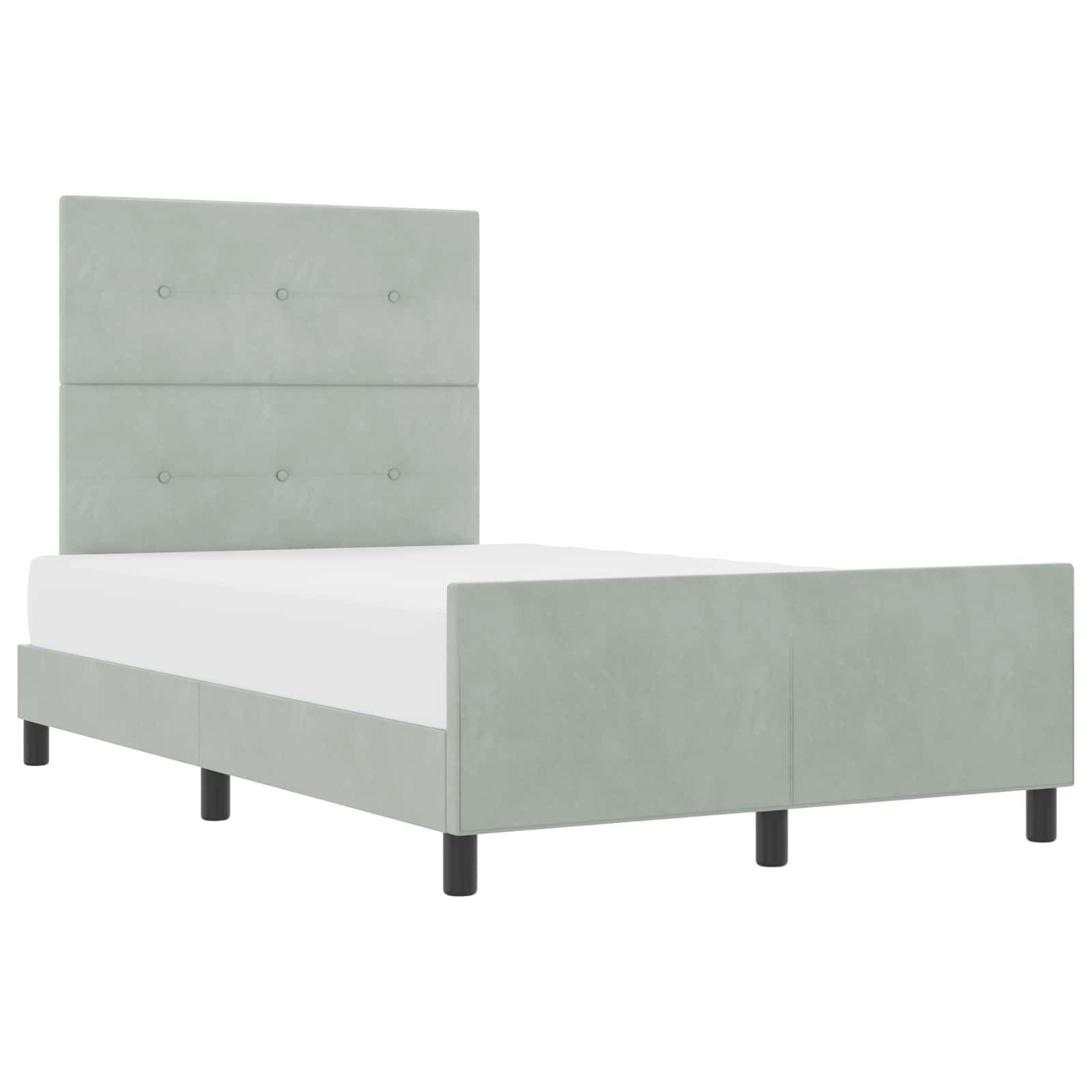 Postel S Boxspringem S Čelo Světle Šedá 120 X 200 Cm Samet