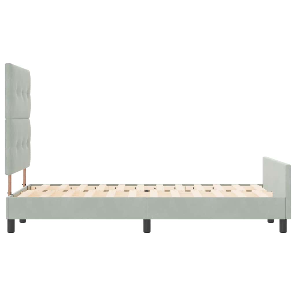 Postel S Boxspringem S Čelo Světle Šedá 120 X 200 Cm Samet